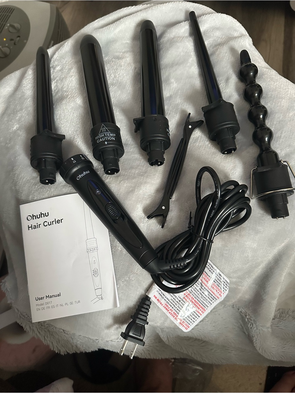 Ohuhu Black 6-in-1 Curling Wand Set – Interchangeable Hair Curlers